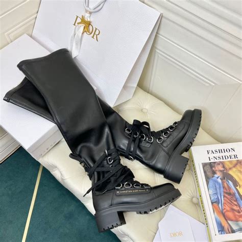 dior leather ankle boots|christian dior thigh boots.